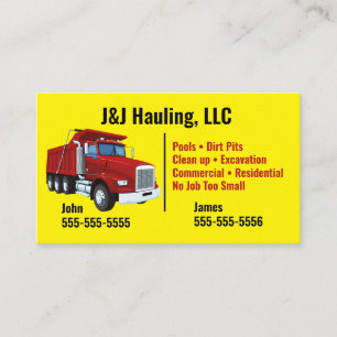 Dump Truck Business Card  Visitenkarte