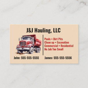 Dump Truck Business Card Visitenkarte