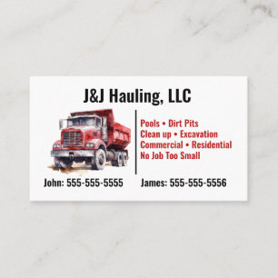 Dump Truck Business Card Visitenkarte