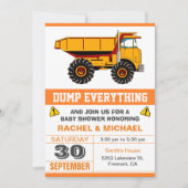 Dump Truck Construction Baby Dusche Einladung (Vorderseite)