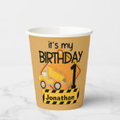 Dump Truck Construction Birthday Cups Pappbecher (Links)