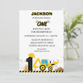 Dump Truck Construction Boys Geburtstagsparty Einladung (Stehend Vorderseite)