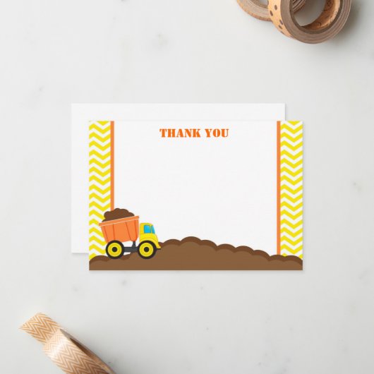 Dump Truck Construction Dankeschön Karten (Vorderseite/Rückseite Beispiel)