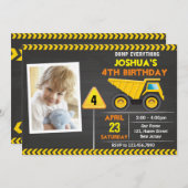 Dump Truck Construction Einladung zum Geburtstag (Vorne/Hinten)