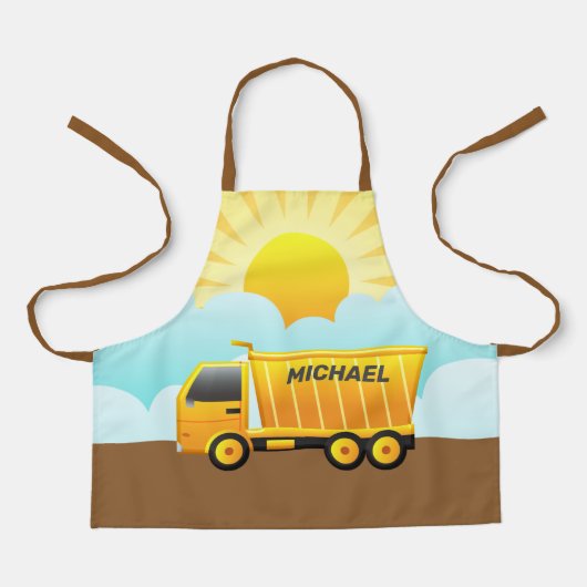Dump Truck Construction Theme Kinder Schürze (Vorderseite)