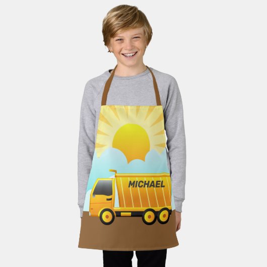 Dump Truck Construction Theme Kinder Schürze (Getragen)