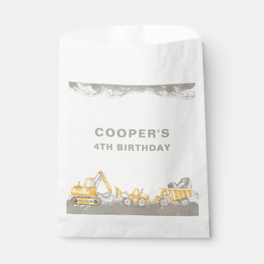 Dump Truck Construction Truck Birthday Thank You Geschenktütchen (Vorderseite)