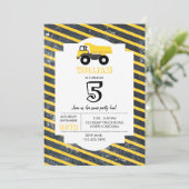 Dump Truck Construction Trucks Geburtstag Einladung (Stehend Vorderseite)