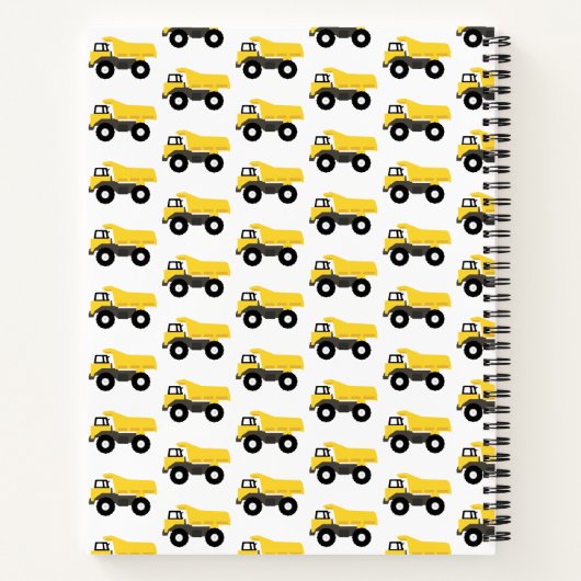 Dump Truck Construction Trucks Kids Monogram Notizblock (Rückseite)