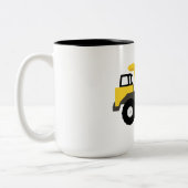 Dump Truck Construction Trucks Zweifarbige Tasse (Links)