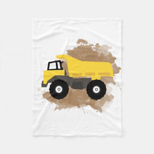 Dump Truck Construction Vehicle Mud Water Color Fleecedecke (Vorderseite)