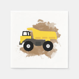 Dump Truck Construction Vehicle Mud Water Color Serviette