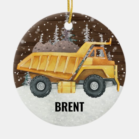 Dump Truck Construction Vehicle Weihnachten Keramik Ornament (Vorne)