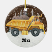 Dump Truck Construction Vehicle Weihnachten Keramik Ornament (Hinten)