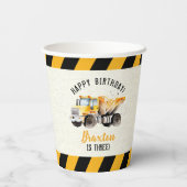 Dump Truck Construction Zone Birthday Ballon Pappbecher (Rückseite)