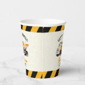 Dump Truck Construction Zone Birthday Ballon Pappbecher (Rechts)