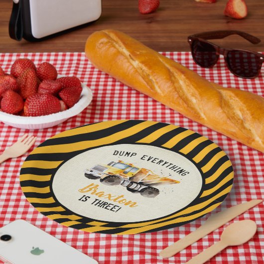 Dump Truck Construction Zone Birthday Paper Teller (Picknick)