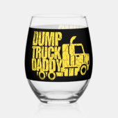 Dump Truck Daddy Weinglas Ohne Stiel (Vorderseite)