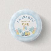 Dump Truck First Birthday Boy Button (Vorderseite)
