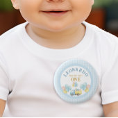 Dump Truck First Birthday Boy Button