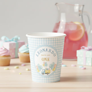 Dump Truck First Birthday Boy Pappbecher