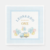 Dump Truck First Birthday Boy Serviette (Vorderseite)