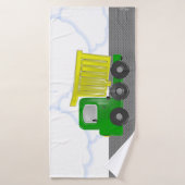 Dump Truck Gelb grün animiert Badehandtuch (Badehandtuch)