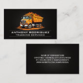 Dump Truck Hauling Rohstoff Visitenkarte (Vorne/Hinten)