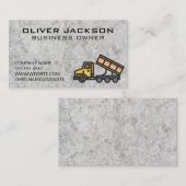 Dump Truck | Konkreter Hintergrund Visitenkarte (Vorne/Hinten)