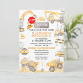 Dump Truck Party Einladung (Stehend Vorderseite)