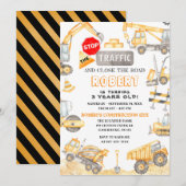 Dump Truck Party Einladung (Vorne/Hinten)