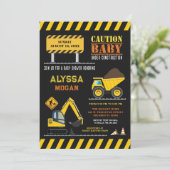 Dump Truck Party unter Baukinderdusche Einladung (Stehend Vorderseite)