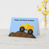 Dump Truck Personalisierter Geburtstag Karte (Gelbe Blume)