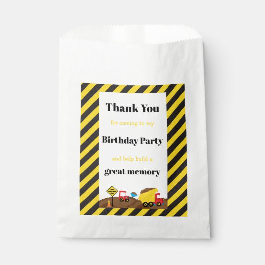 Dump Truck und Digger Geschenktütchen (Vorderseite)