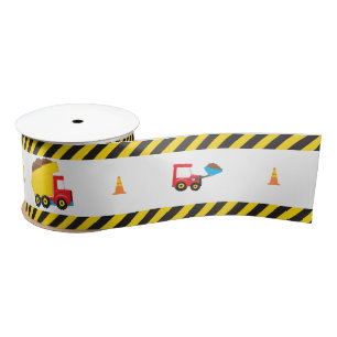 Dump Truck und Digger Satinband