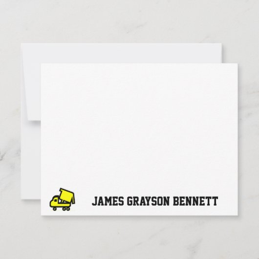 Dump Truck Vielen Dank Hinweis Mitteilungskarte (Vorderseite)