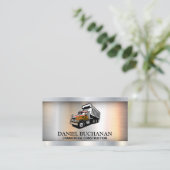 Dump Truck Work Vehicle | Metallisch Visitenkarte (Stehend Vorderseite)