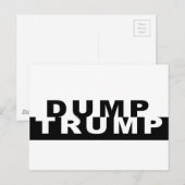 Dump Trump B&W Postkarte (Vorne/Hinten)