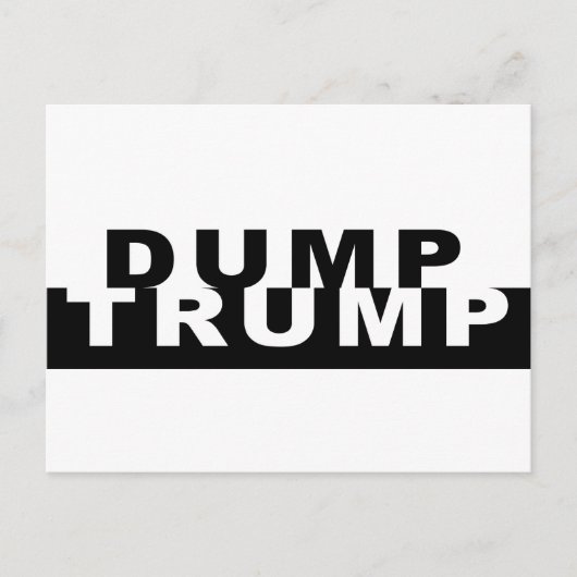 Dump Trump B&W Postkarte (Vorderseite)