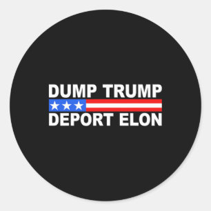 Dump Trump Deport Elon 50501 Runder Aufkleber