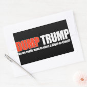 DUMP TRUMP - will man wirklich einen Chef-Bigot? Rechteckiger Aufkleber (Umschlag)
