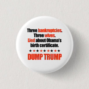 Dump-Trumpf - drei Konkurse und drei Ehefrauen Button