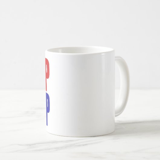 "DUMP-TRUMPF" (linkshändig) Kaffeetasse (VorderseiteRechts)