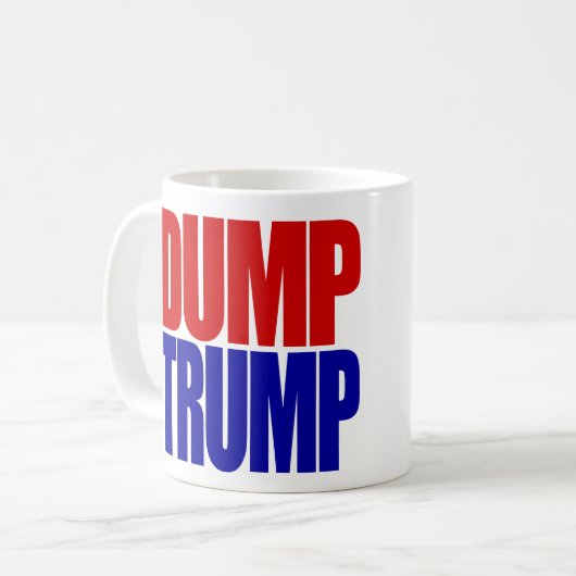 "DUMP-TRUMPF" (linkshändig) Kaffeetasse (Vorderseite Links)