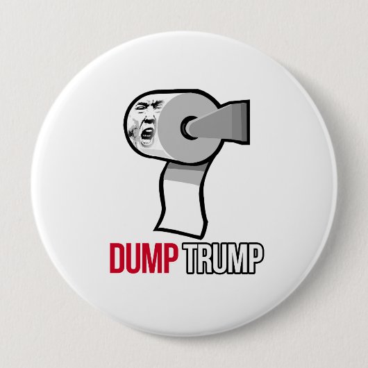 Dump-Trumpf mit Toilettenpapier - Anti-Trumpf - Button (Vorderseite)