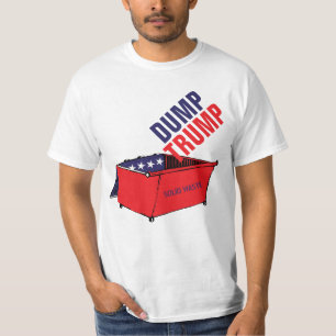 Dump-Trumpf-roter, weißer u. blauer Müllcontaine T-Shirt