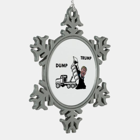 Dump-Trumpf Schneeflocken Zinn-Ornament (Links)