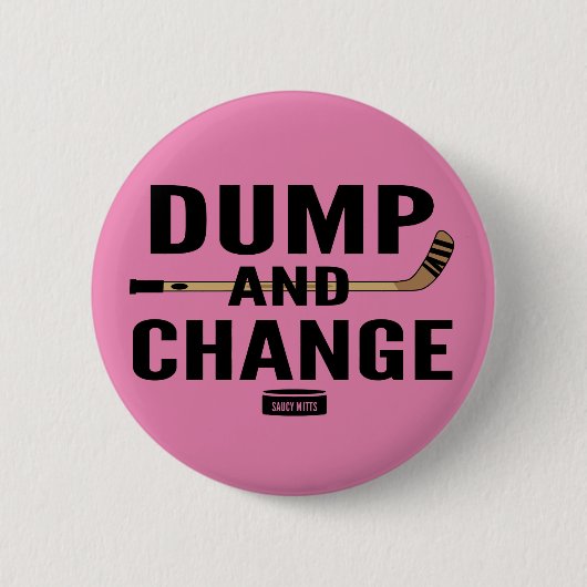 Dump-und Änderungs-Hockey-Baby-Rosa-Windel Button (Vorderseite)