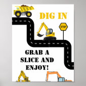 Dump your Gift Hier Bauen Dump Truck Party Poster (Vorne)