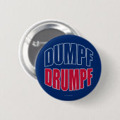 DUMPF DRUMPF (blau u. Rot auf Blau) Button (Vorne & Hinten)